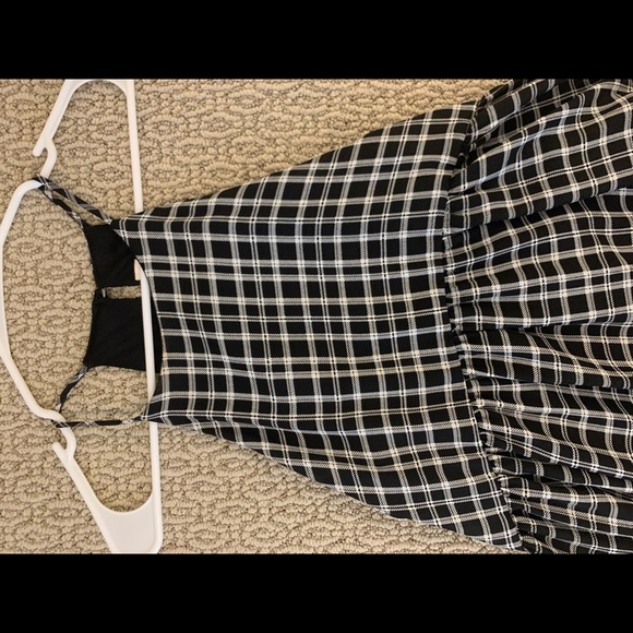 Painted Thread High-Low Checkered Dress - Picture 3 of 4